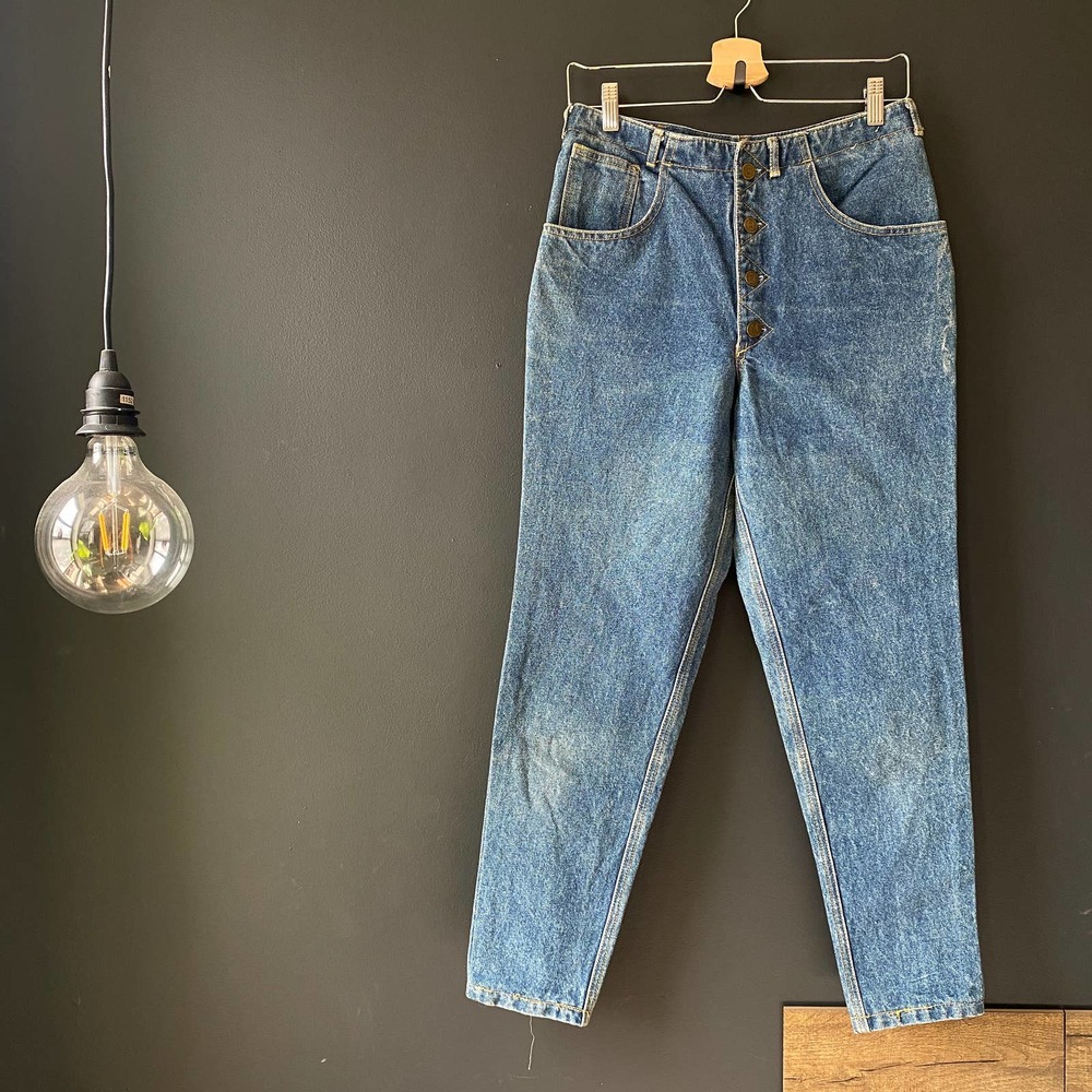 Vintage 80's Gasoline Mom Button Fly Jeans Sz 11 Jr - Picture 5 of 10